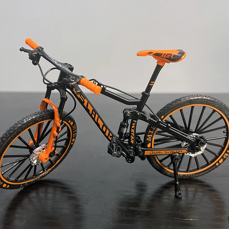 

1:10 Model Alloy Biycle Diecast Mountain Finger Racing Orange Miniature Bike With Shock-absorbing Adult Simulation Toys Boys