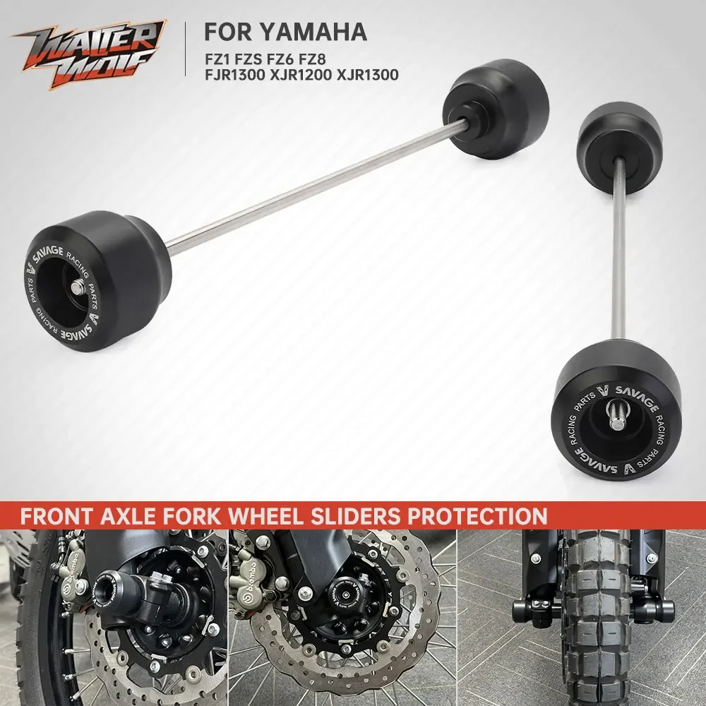 FZ1 FZ6 FZ8 Front Axle Wheel Sliders For Yamaha XJR1200 XJR1300 TDM900 MT-03 XT1200Z Super Tenere 1200 FZS 600 1000 N/S Fazer