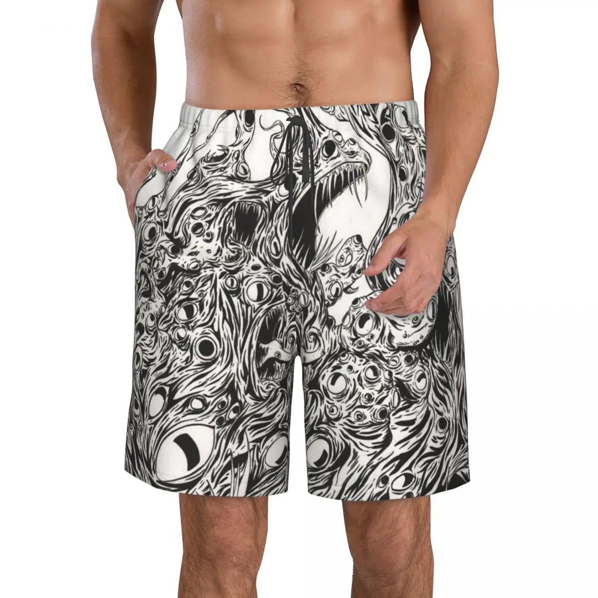 Heavy Metal,music Men's Beach Shorts Fitness Quick-drying Swimsuit Funny Street Fun 3D Shorts