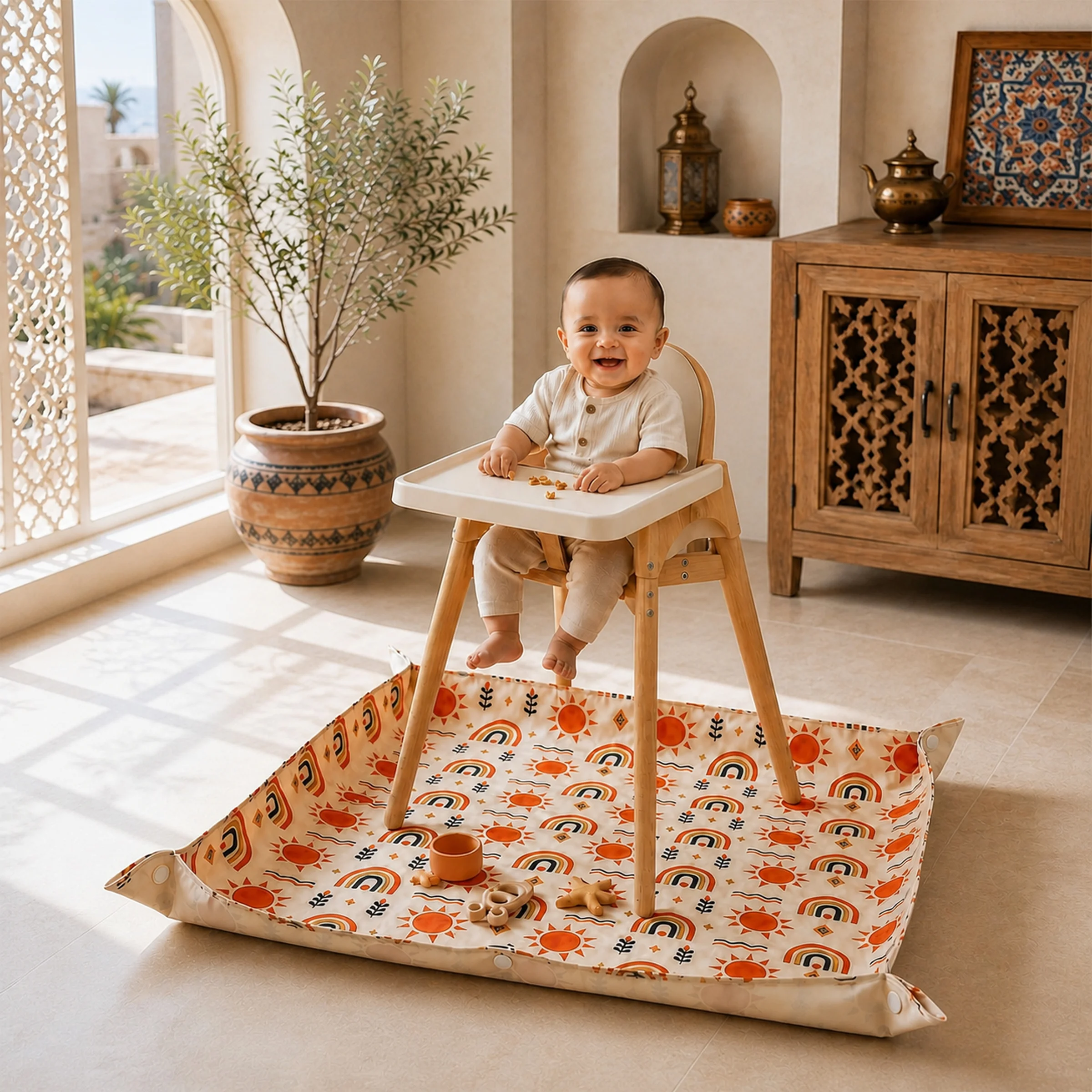Baby Food Eating Chair - 1PC Baby Mat for Floor &