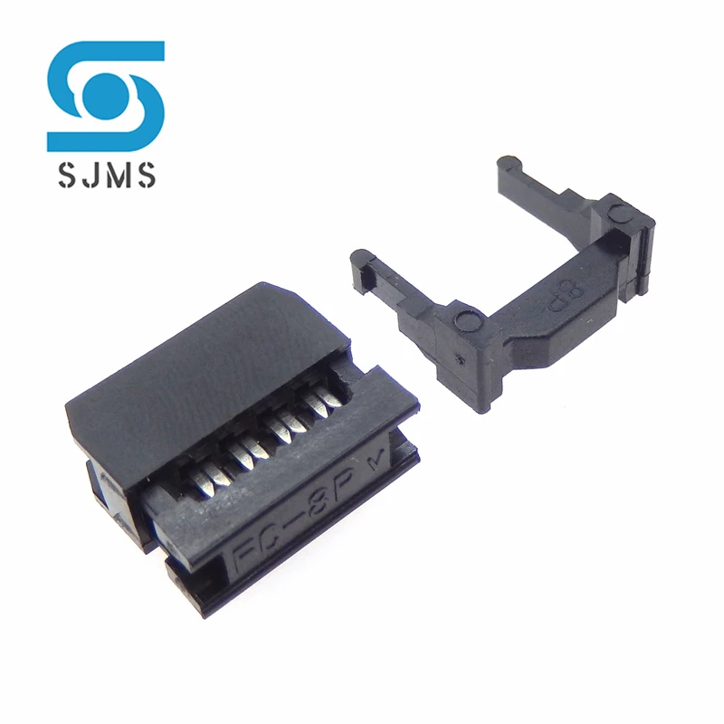 5/10PCS FC-8P IDC SOCKET Pitch 2.54MM JTAG ISP PLUG CONNECTOR DOUBLE ROW FEMALE 2x4PIN 8PIN FC 8p FOR IDC BOX HEADER for cable