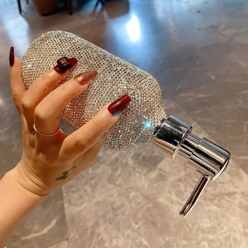 Bling Diamond Shampoo Shower Gel Separate Bottle Empty Hotel Soap Dispenser Jar Repeatable Gel Press Bottle Bathroom Accessories