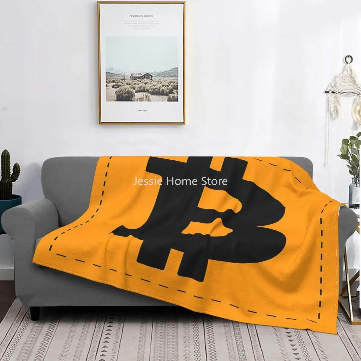 

Bitcoin Blanket Velvet Print Cryptocurrency Btc Blockchain Breathable Super Soft Throw Blanket for Sofa Car Bedspreads