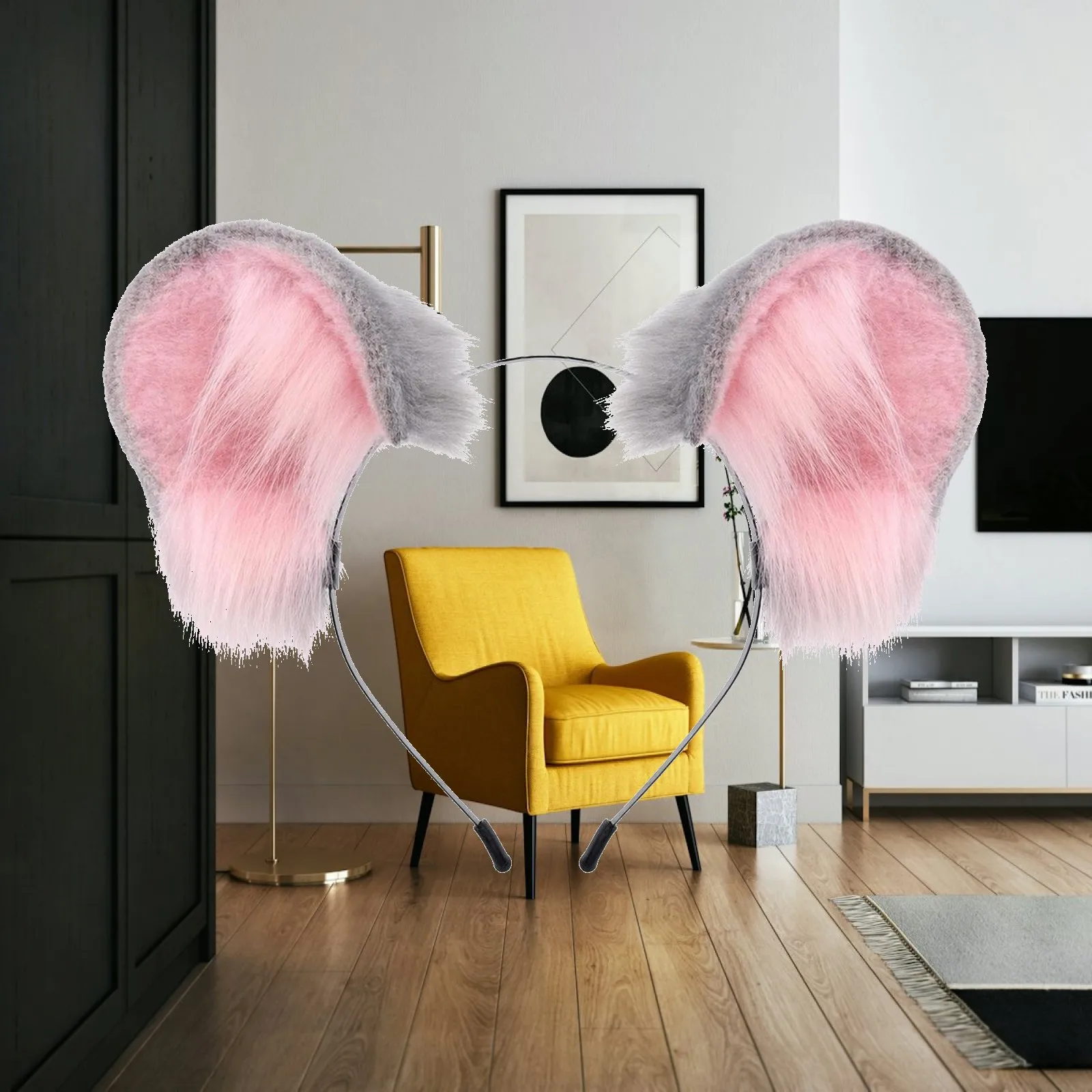 Animal Ear Headband Fuzzy Soft Ear Headband Cosplay Accessory Cute Headpiece Cuddly for Cosplayers, Costume Parties, Halloween