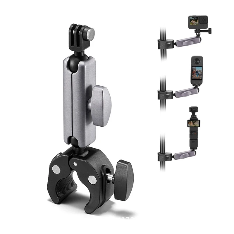 Camera Mount Clamp Super Clamp Pole Mount For Phone, Gopro Hero 13 Hero 12 11 10 9 8 7 6 5, Insta360, DJI Osmo Canon