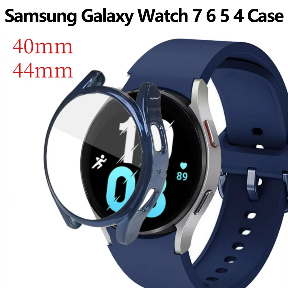 Protector Case For Samsung Galaxy Watch 7/6/5/4 40mm 44mm Cover TPU Bumper Screen Protection Full For Galaxy Watch 7 Accessories