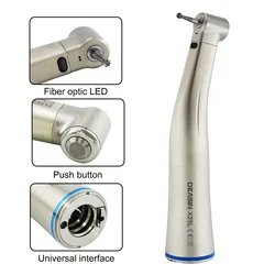 Deasin Dental 1:1 Fiber led Optic Low Speed Max X25L Contra Angle Handpiece Blue Ring Fit Electric Micromotor Dental Handpiece