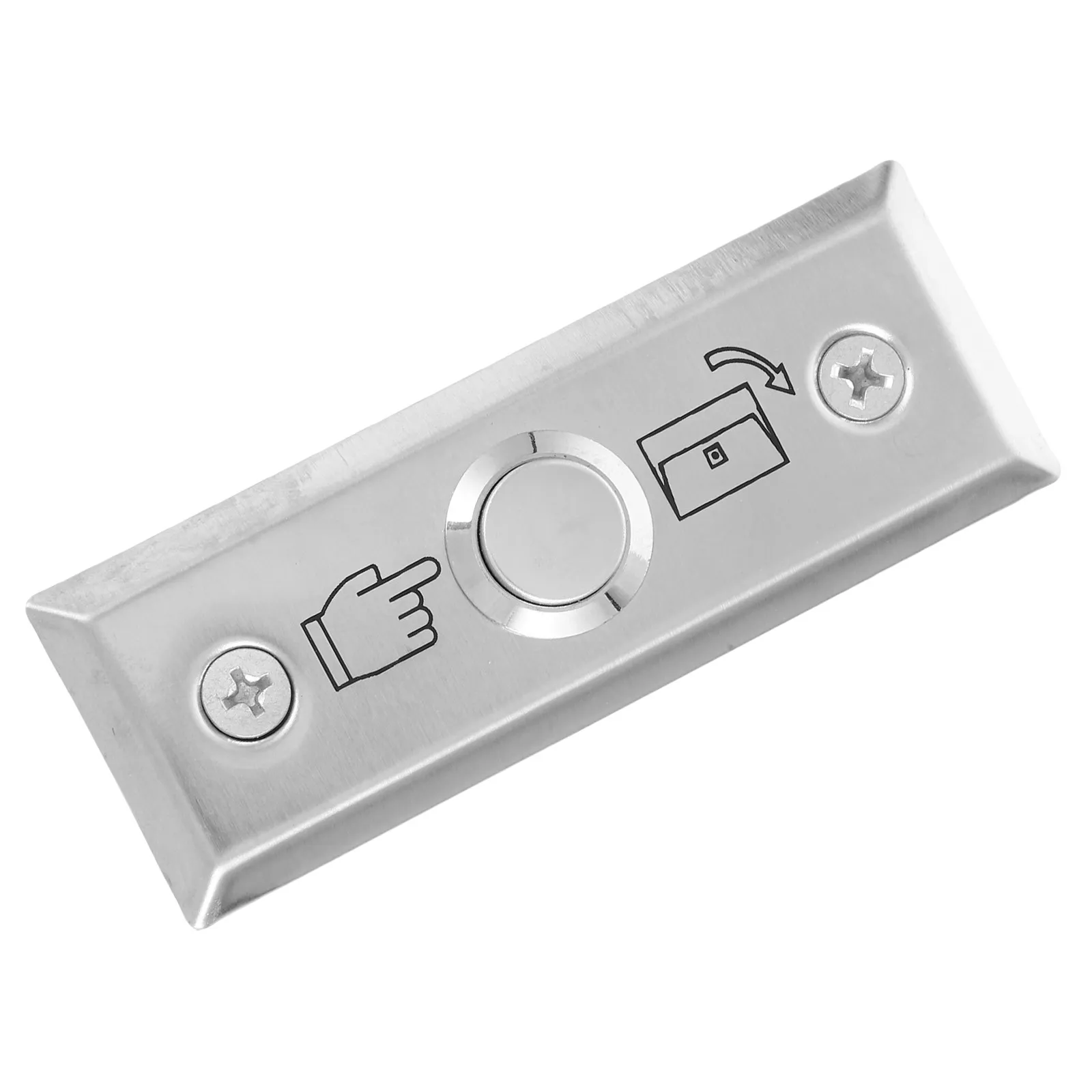 1Set Modern Stainless Steel Door Bell Ringer Button Replacement Push to Exit Switch for Door Security Mount Plate