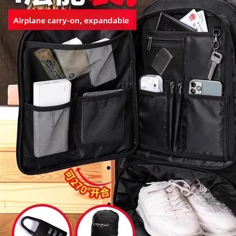 

Большая вместительная деловая дорожная сумка для мужчин, многофункциональная портативная сумка для работы и путешествий, сумка для ноутбука, двойная наплечная сумка для мужчин