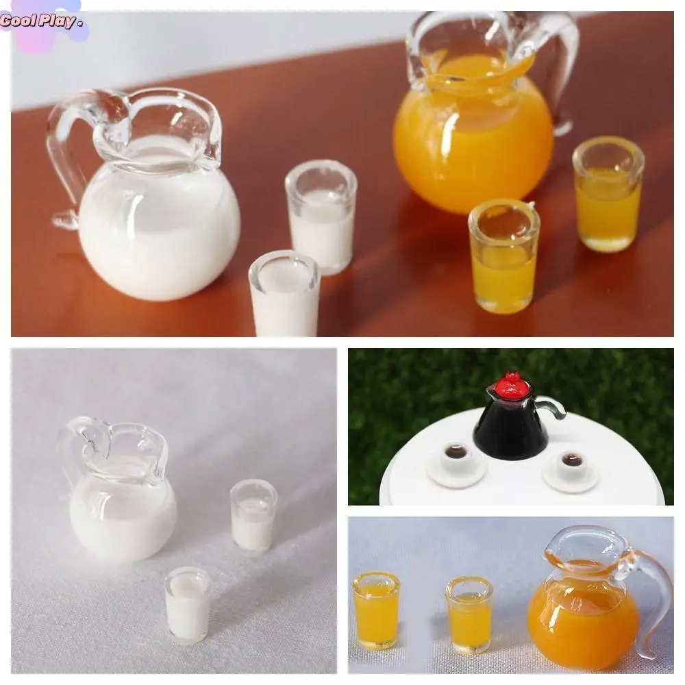 

Creative Resin Orange Juice Doll Accessories 1/12 Scale Drinks Jug Cup Miniature Accessories Mini Doll Accessories Dollhouse