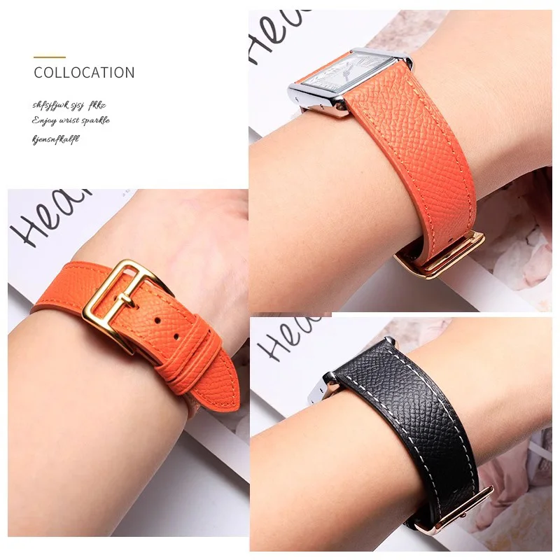 Genuine Leather Watch Strap Of The Watchband For Hermes 14/16/18/20mm Fashionable Comfortable Soft cowhide Women Bracelet