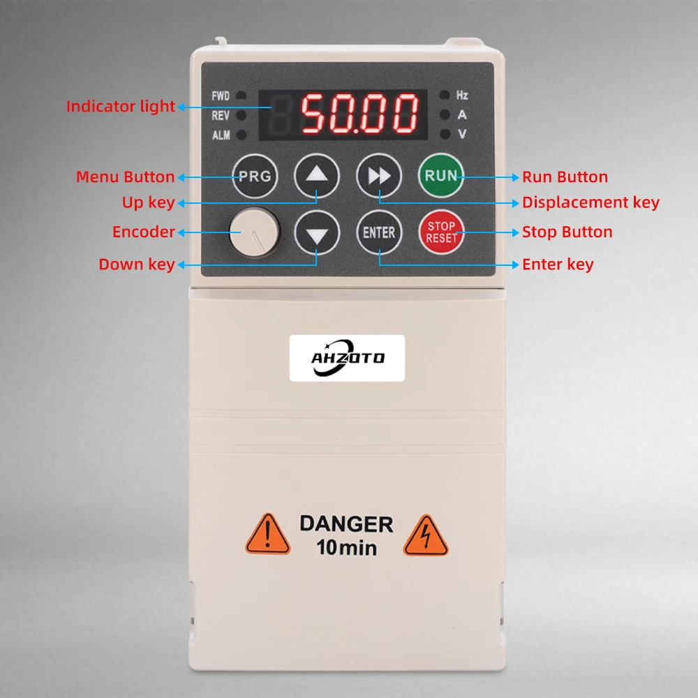 AHZOTO VFD 380V 0.75/1.5/2.2/3/4/5.5KW Frequency Converter Inverter Variable Frequency Drive for 3phase Motor Speed Control