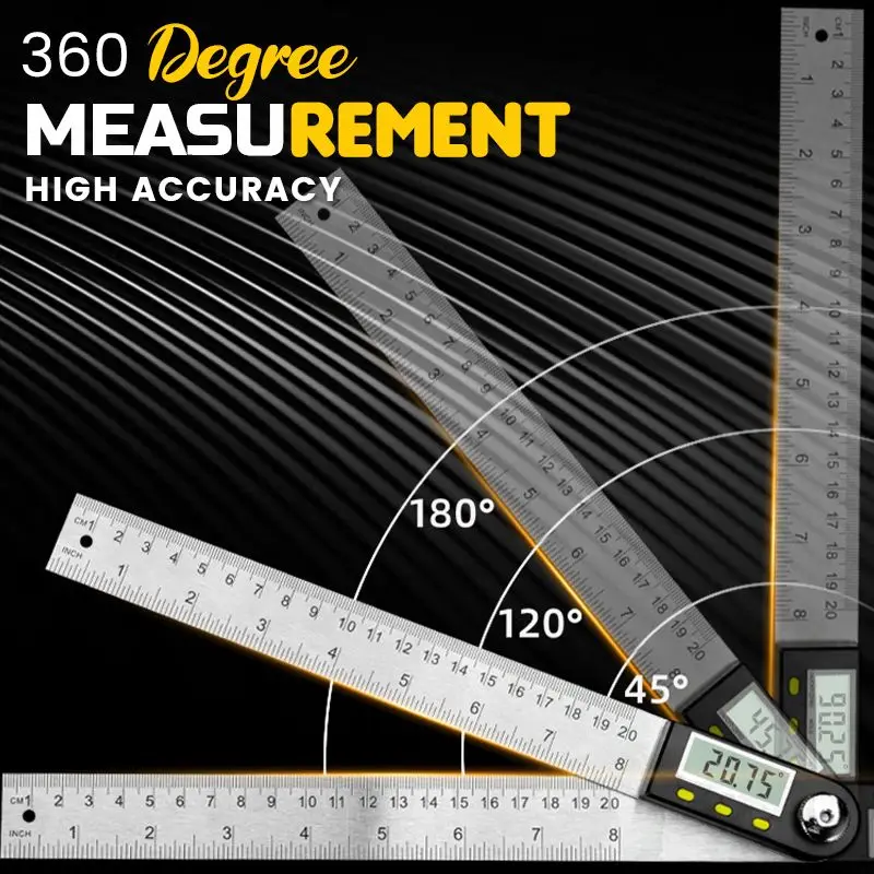 Digital Display Angle Ruler protractor right angle ruler woodworking ruler angle measuring instrument 360 degree angle ruler
