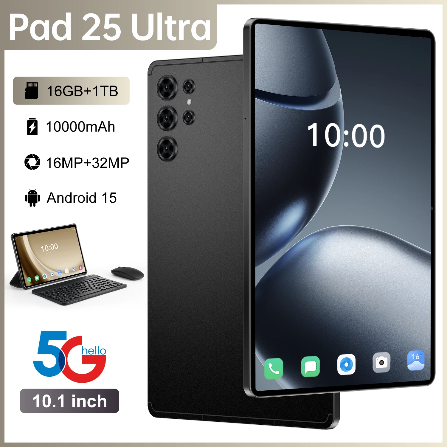 

ГОРЯЧАЯ НОВИНКА: Оригинальный планшет Pad 25 Ultra PC, 10.1 дюйма, HD-экран, глобальная версия, Snapdragon, 10000 мАч, 5G, две SIM-карты, Wi-Fi, 2026 год