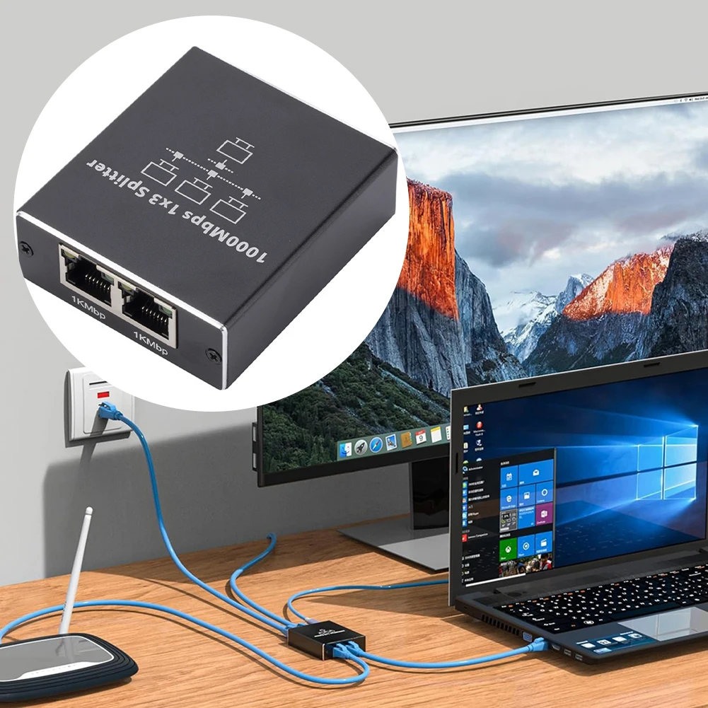 Разветвитель Gigabit Ethernet от 1 до 2/1 до 3/ 1 до 4 Сетевой разветвитель RJ45 1000 Мбит/с Интернет-разветвитель для кабельного маршрутизатора Cat5/5e/6/7/8