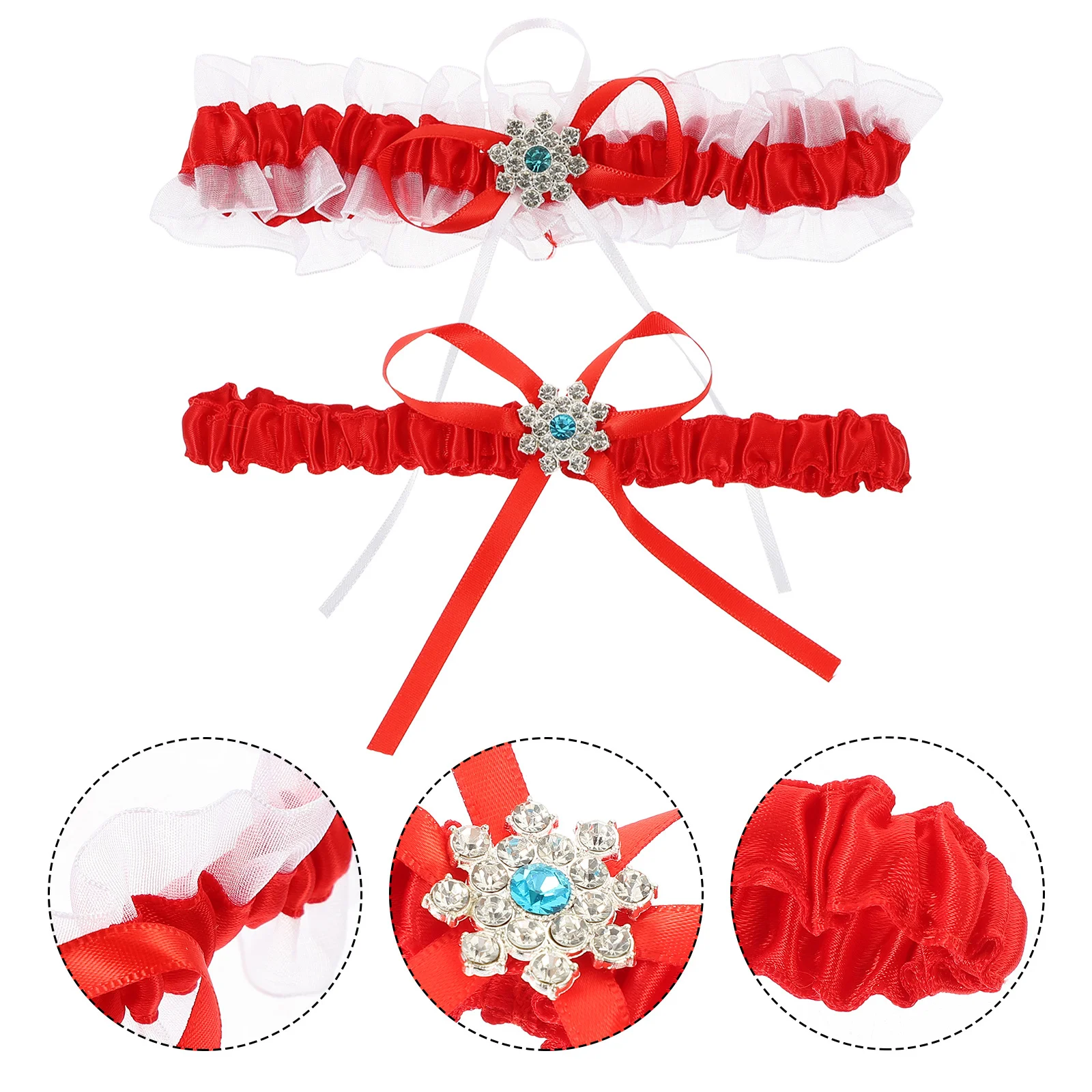 

1Set Wedding Bridal Lace Garters Stretchy Leg Band Classic Color Elegant Design for Bride Prom Party Decor Lace