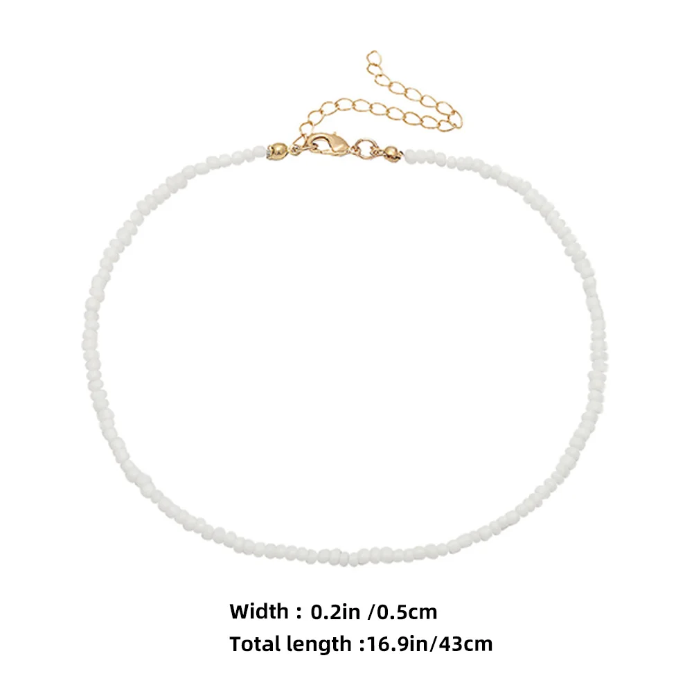 2 Stück Damen-Halskette mit farbigen Perlen, leichtes Perlen-Halsband für den täglichen Gebrauch, lässige Partykleidung, Modeschmuck, Perlen-Halskette für Frauen