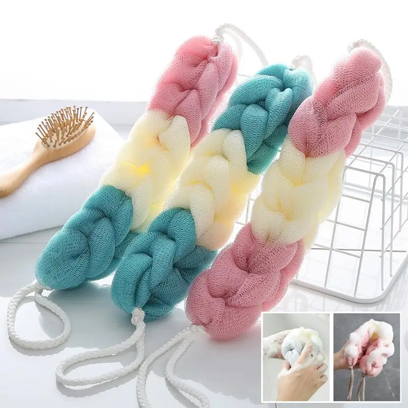 1Pcs Adult Back Rubbing Bath Towels Colour Block Bath Balls Bath Strips Bath Towels Mud Rubbing Bath Towels Foam Mesh