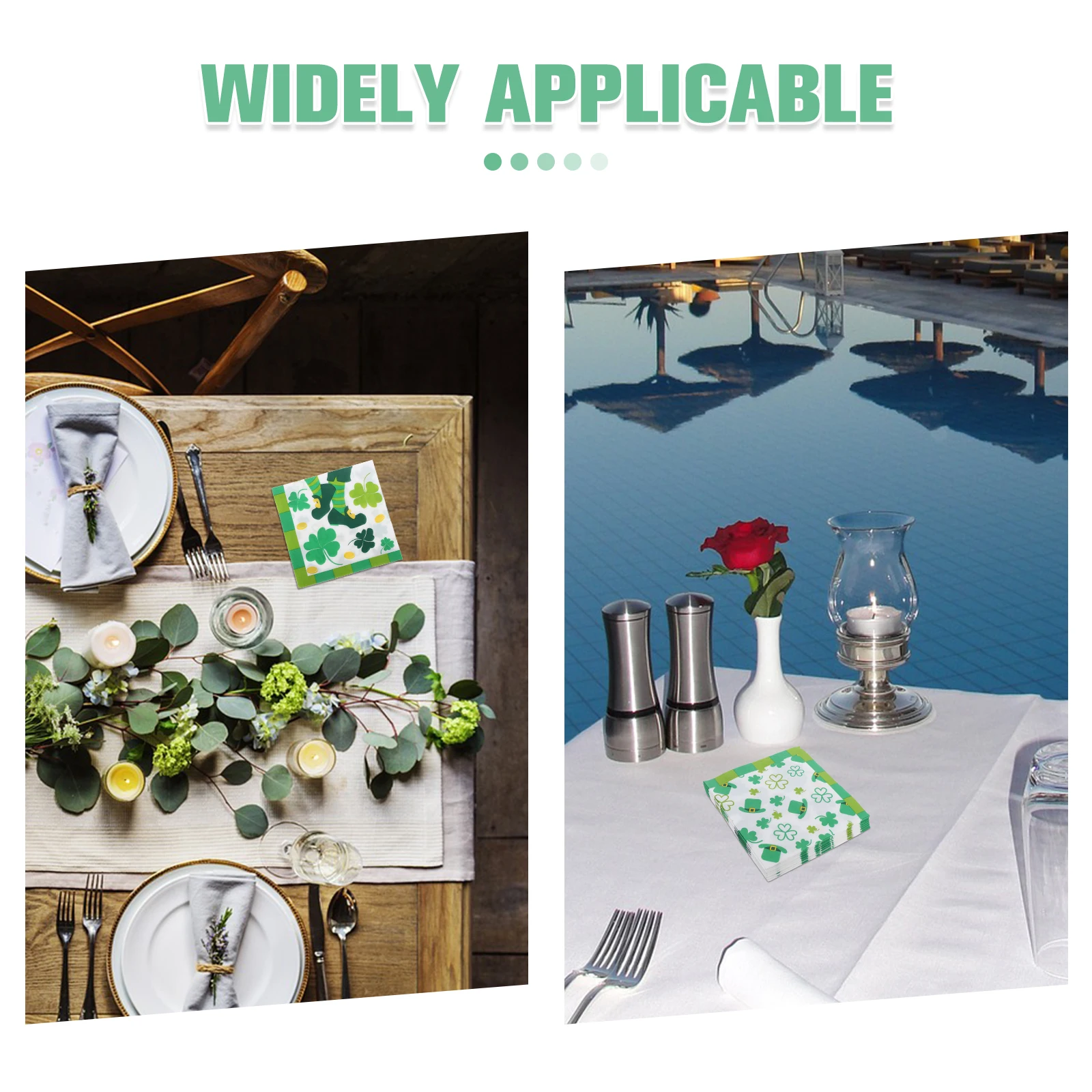 20 قطعة مناديل ورقية لعيد القديس باتريك تصميم شامروك مناديل عشاء للاستعمال مرة واحدة لوازم الحفلات الأيرلندية ديكور للطاولات الاحتفالية #6