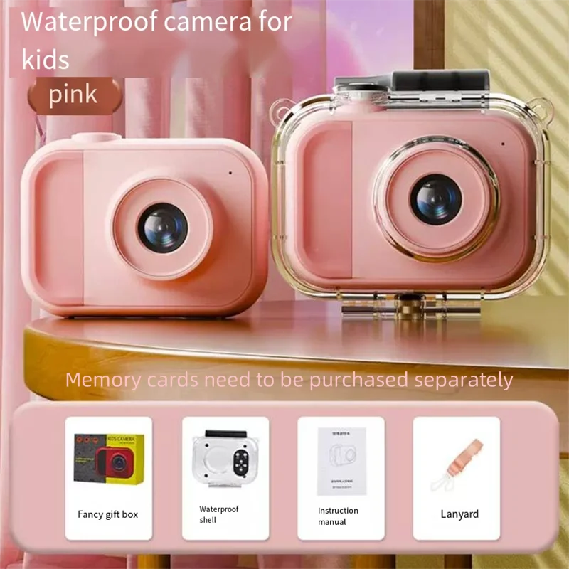 كاميرا صغيرة مقاومة للماء للأطفال ، تصوير رقمي عالي الدقة ، ألعاب فيديو ، طالب ، سفر ، هدايا العيد ، لعبة