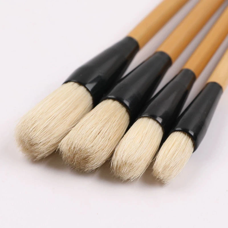 Solid Bristle Chinese Painting Brush Set Freehand Color Ink Landscape Painting Special Pen Watercolor Gouache Hard Dianzi Brush