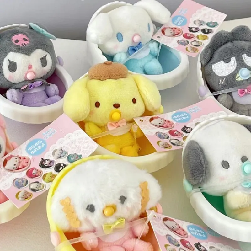 Genuine Sanrio Hello Kitty Cradle Pacifier Baby Doll Hangyodon Mymelody Kuromi Cinnamoroll Pochacco Cartoon Toy Cute Plush Gifts