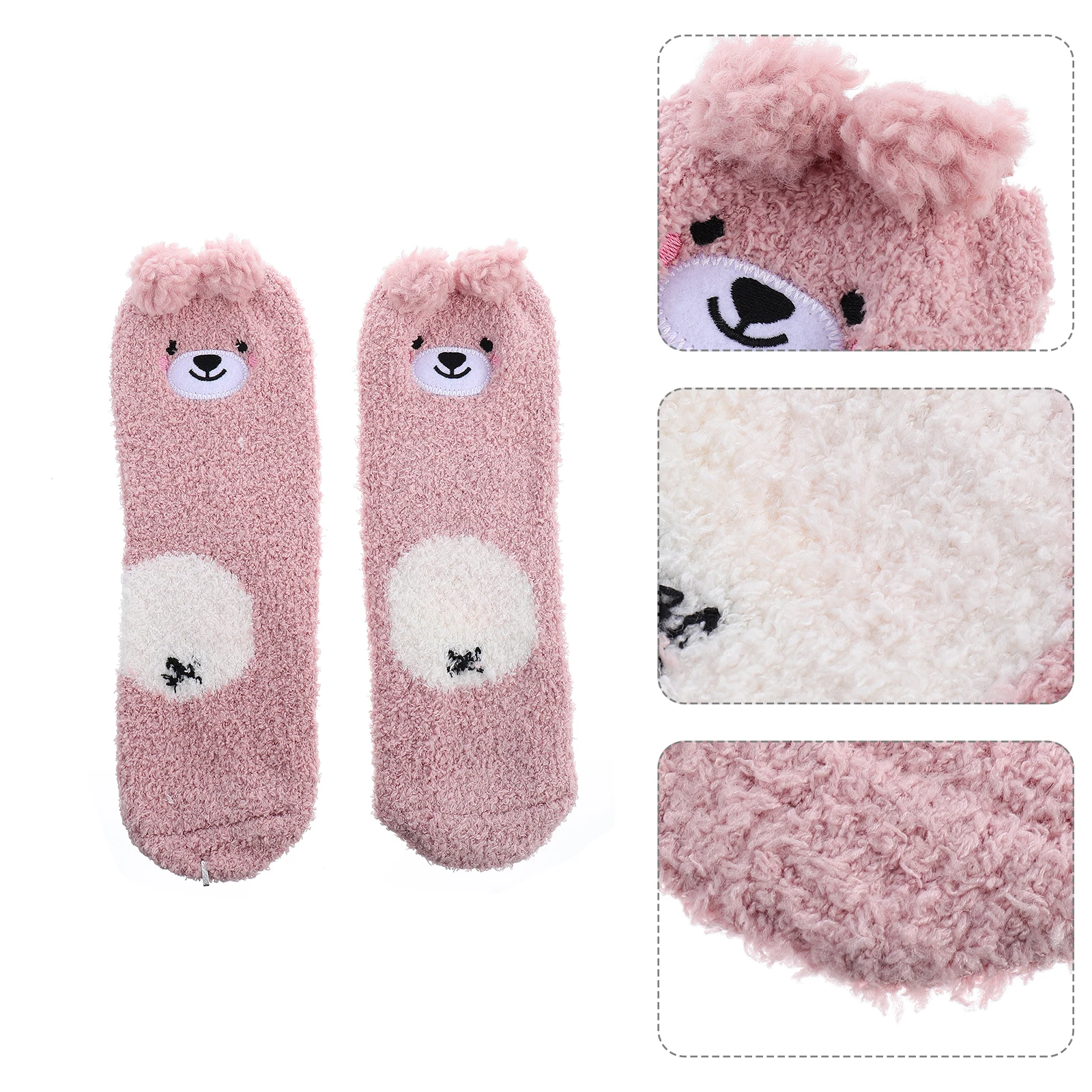 Coral Fleece Floor Socks Thick Warm Winter Sleep Stockings Slippers Elastic Non Pressure Cartoon Pattern