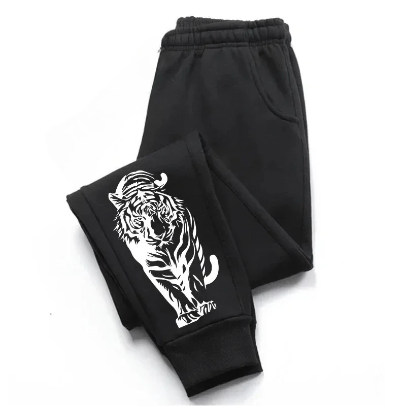 2026 Autumn and Summer Hot Selling Fashion Gothic Tiger Silhouette Men's and Women's Casual Sports Outdoor Jogging Pants