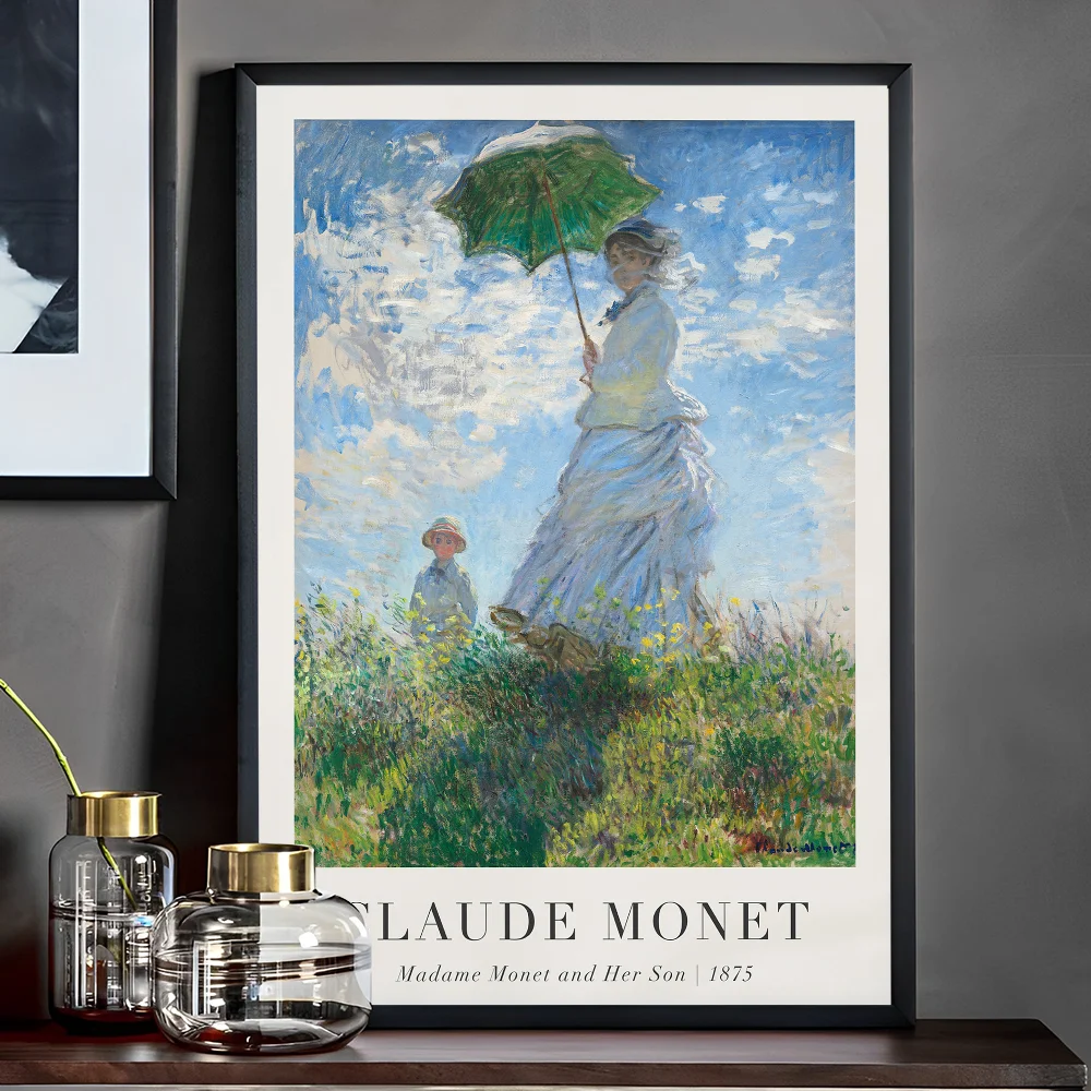 Impressionismus-Künstler Claude Monet Poster, selbstklebendes Kunstposter, Whitepaper-Drucke, Poster, Kunstwerk, ästhetische Kunst, Wandmalerei