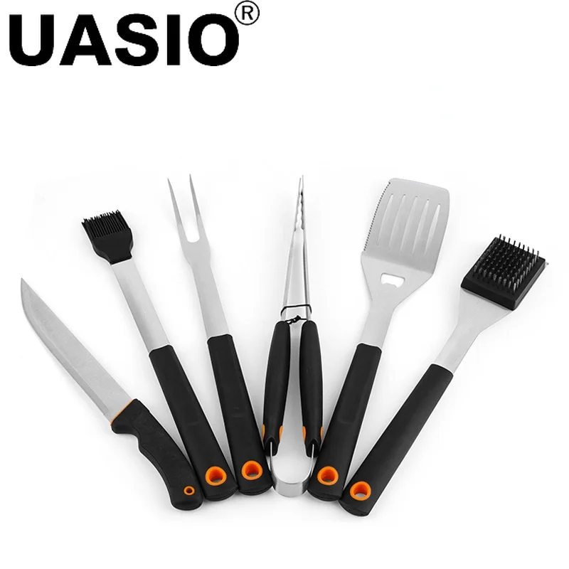 Stainless Steel BBQ Tools Set Grill Accessories Skewers Tongs Spade Brush Outdoor Barbecue Utensils Camping Cooking Tool Set