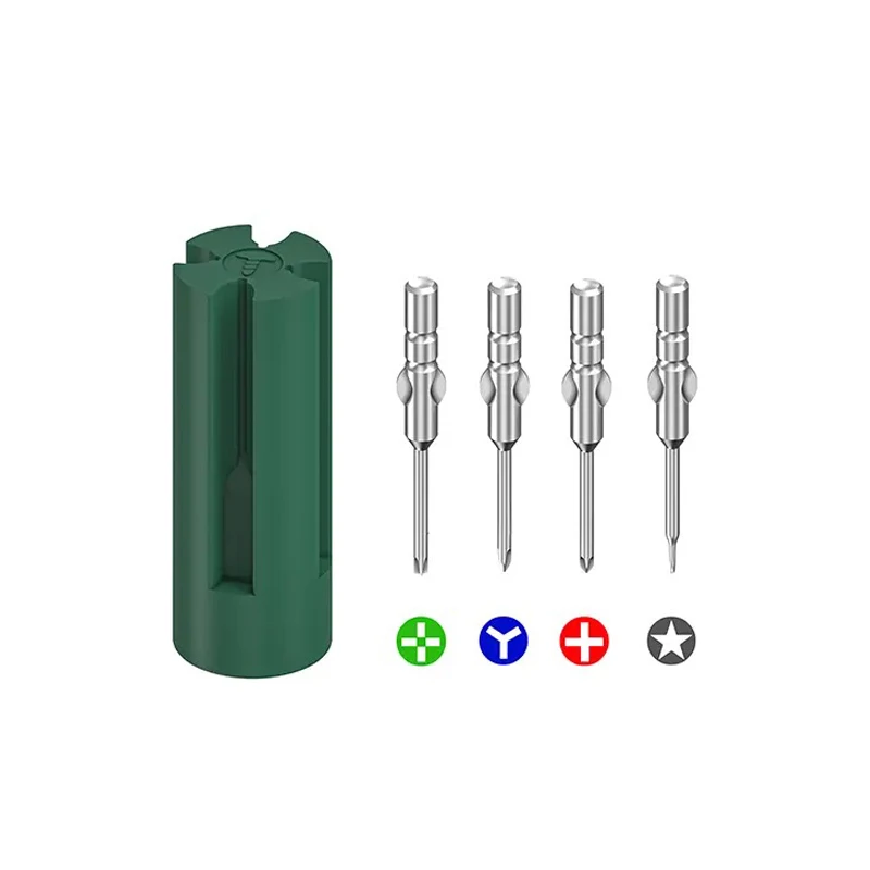 2UUL 4-in-1 screwdriver head storage set for mobile phone repair with pentagonal/cross/triangular/center plate screwdriver heads