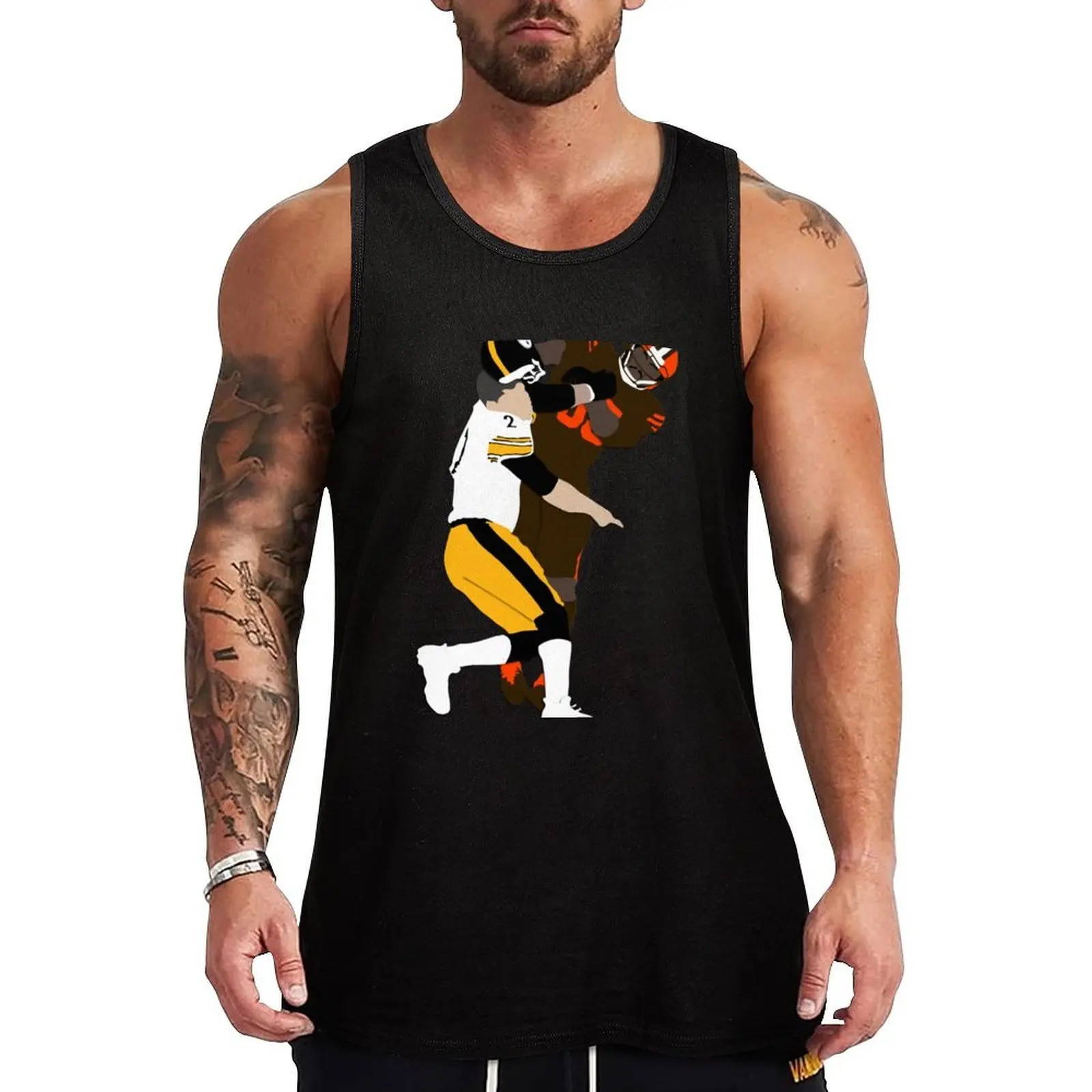 Camiseta sin mangas Myles Garrett He-lmet, camiseta deportiva sin mangas para gimnasio, ropa deportiva atlética