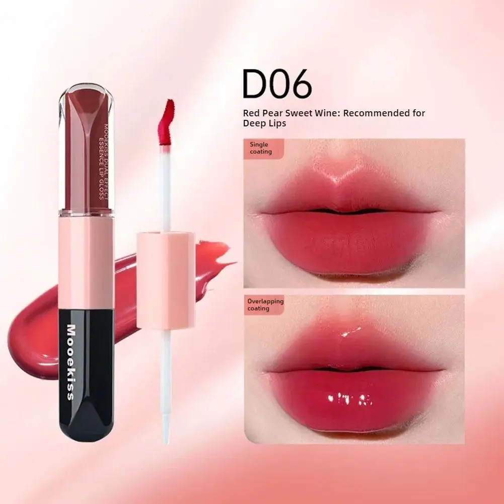 Mooekiss Double Headed Lip Gloss Lip Glaze Mirror Water Matte Gloss Gloss Gloss Lip Red Lip A9h7