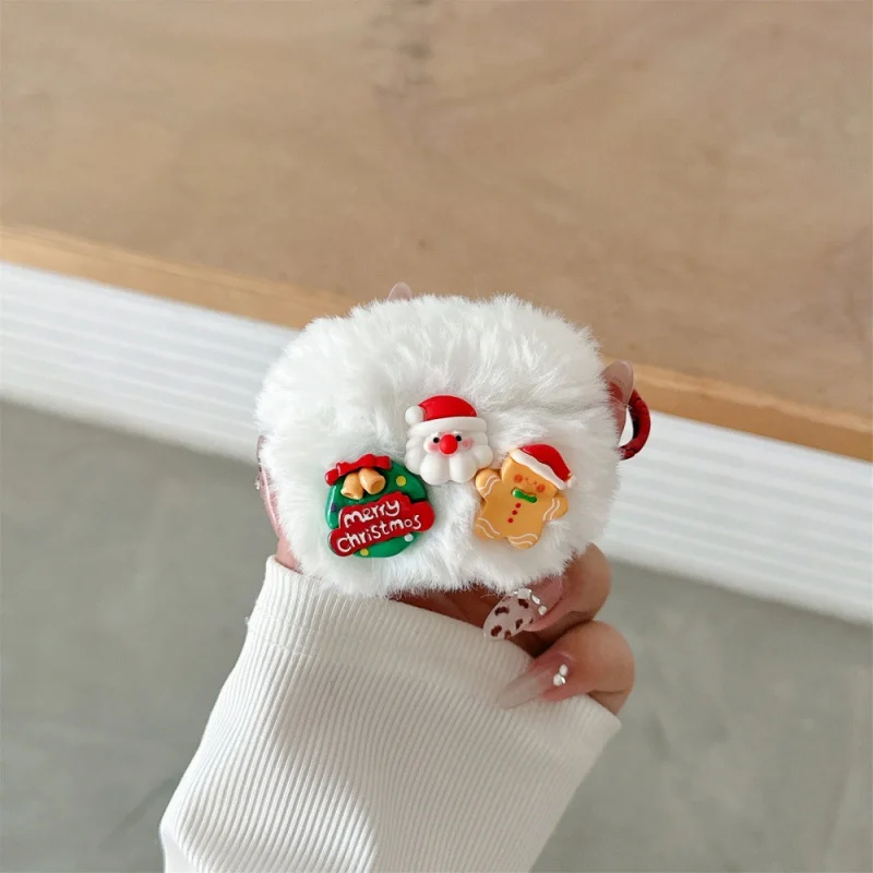 Apple AirPods3/43D クリスマスイヤホンケースPRO2/PRO3ソリッドカラープラッシュシェル2カートゥーンプロキシに適しています。