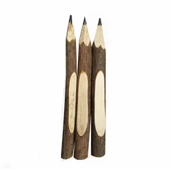 15PCS Retro Bark Pencils Wooden Tree Rustic Twig Pencils for Kids Children Ideal Gifts for Journal Writing and Sketching