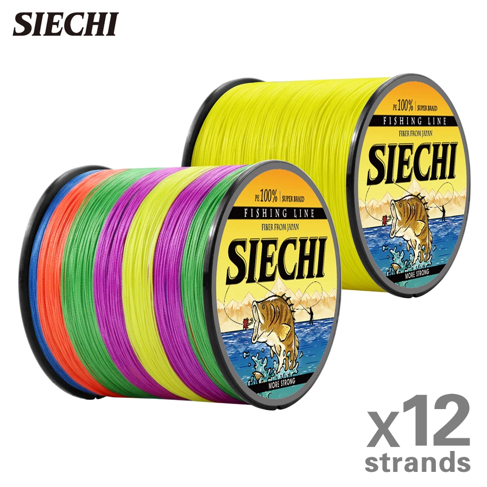 SIECHI Braided Fishing Line Multifilament Carp Fly 12 Strand 500M Multicolor Japan Spinning Extreme PE Strong Weave