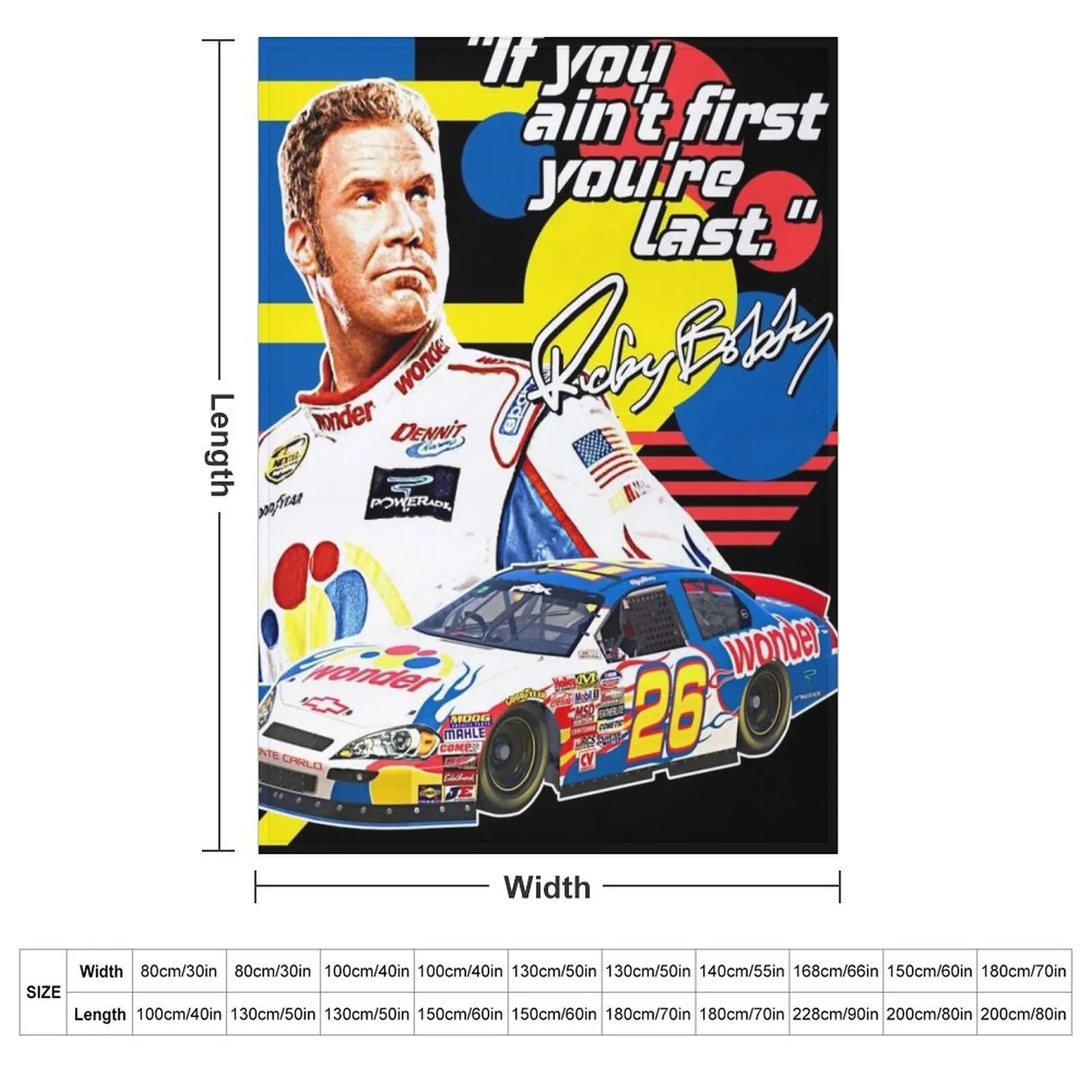Ricky Bobby // If You Ain't First You're Last Racing Design Throw Blanket Luxury Throw Sofa Hairy Polar Blankets