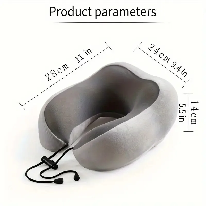 Ergonomic Memory Sponge U-shaped Travel Pillow - Adjustable, Double sided Neck Support Pad, Suitable for Comfortable Sleep on Pl