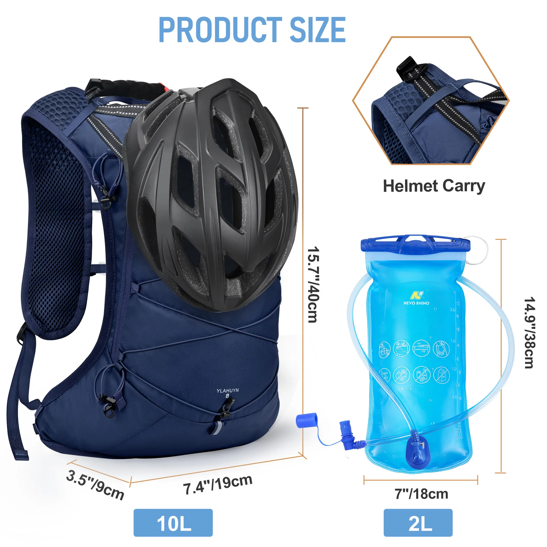 حقيبة ظهر للمشي لمسافات طويلة مقاومة للماء وخفيفة الوزن للسفر للرجال والنساء حقيبة ظهر رياضية قابلة للتعبئة مع مثانة مائية للتخييم #4