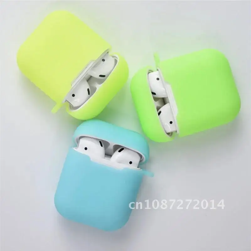 

AirPods Case Silicon Funda Pro Cases Earphone Protector For AirPods Candy Color Soft Transparent Luminous Cover - Case