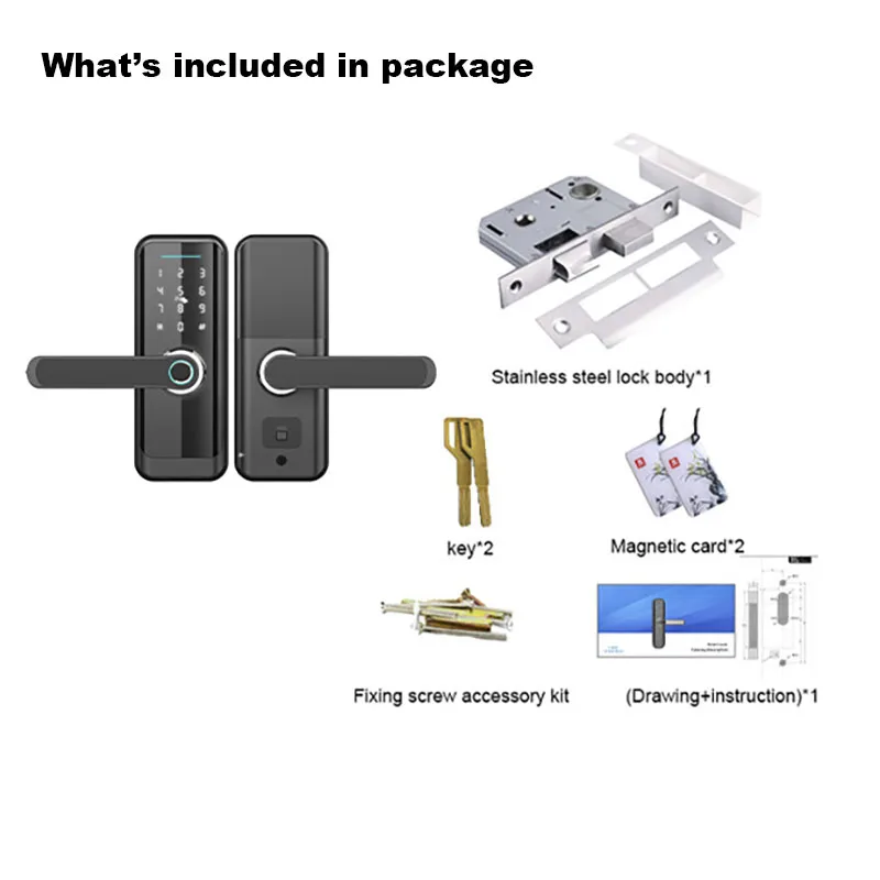 Tuya Smart Wifi Smart Life APP Or TTLOCK App Entrance door lock Serrure Intelligente Fechadura Digital Fingerprint Handle Lock