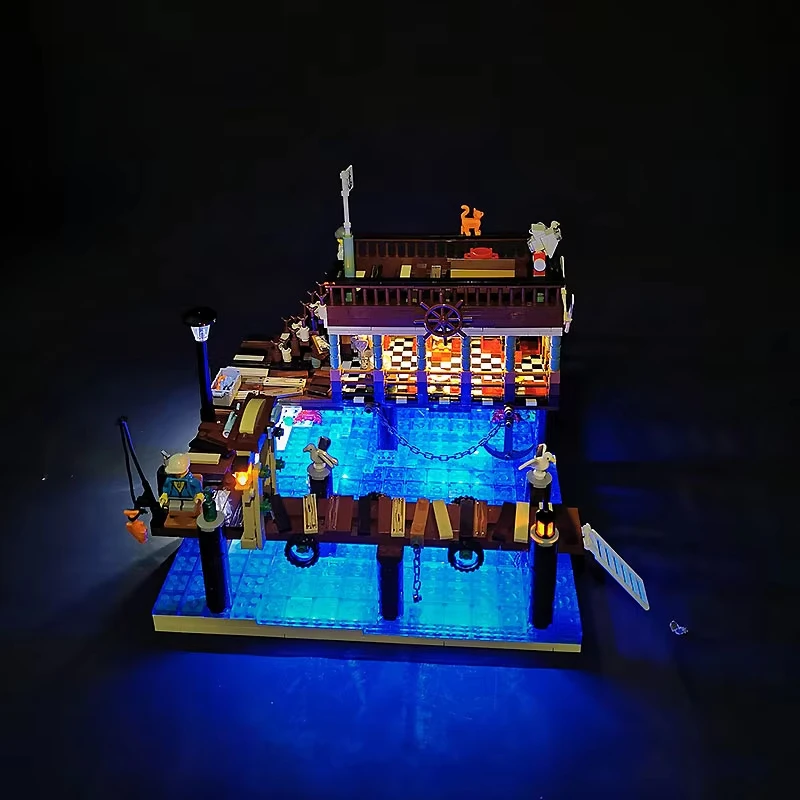 DIY LED Light Kit For LEGO 30101 Fish House Pier Building Block Set ( Only LED Light,Without Blocks Model)