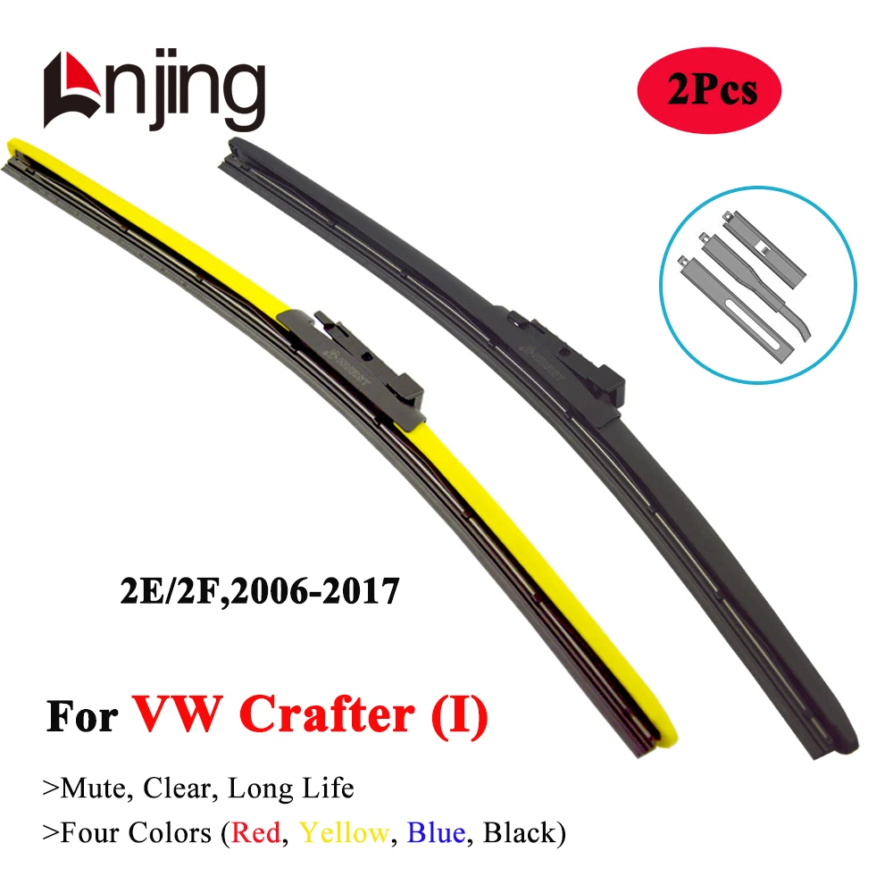 

LNJING Colorful Windshield Wiper Blades For VW Volkswagen Crafter 30-50 2E 2F 2006 2007 2013 2014 2015 2016 Car Luxury Accessory