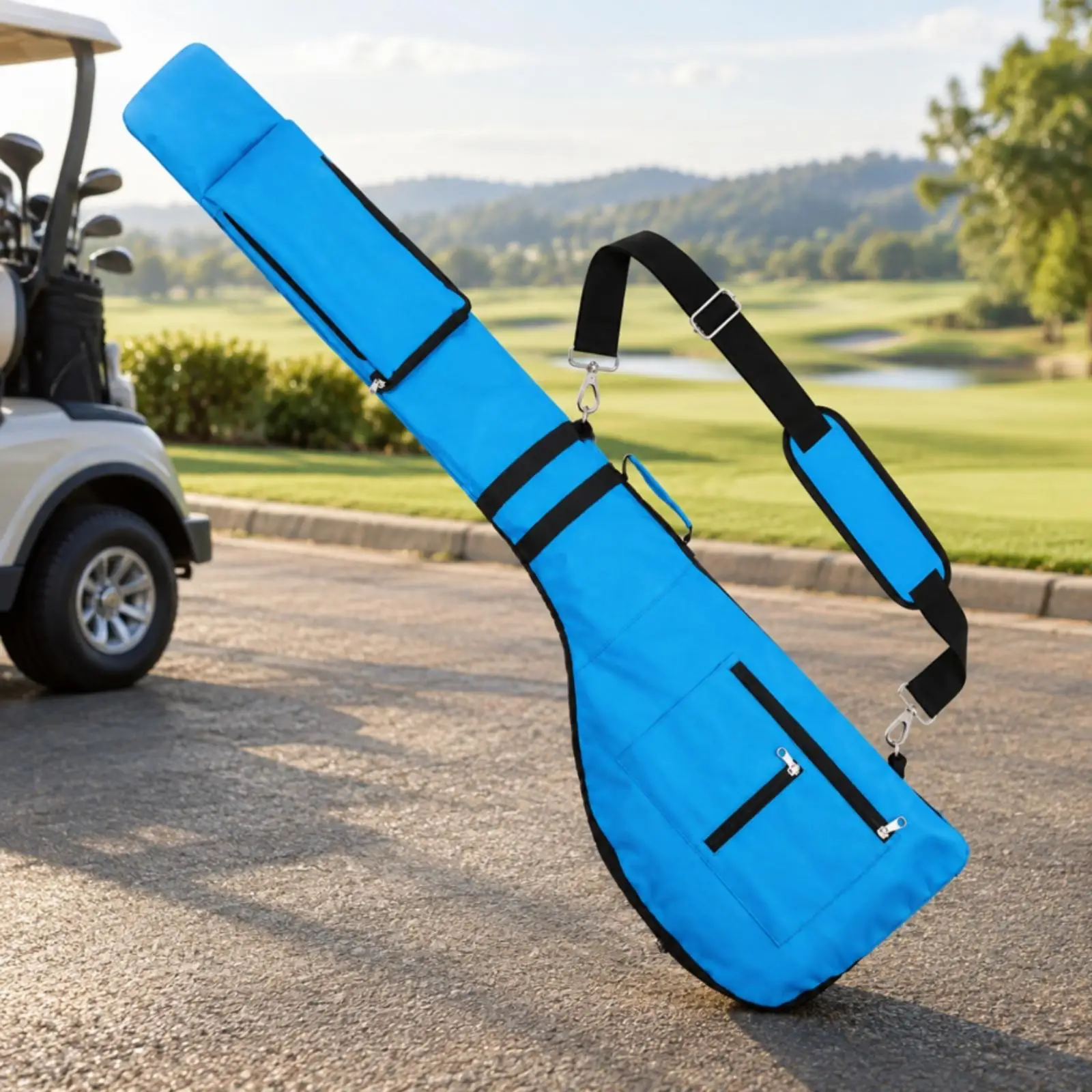 Space Saving Foldable Golf Club Carrier with Organized Compartments for Casual Play and Travel