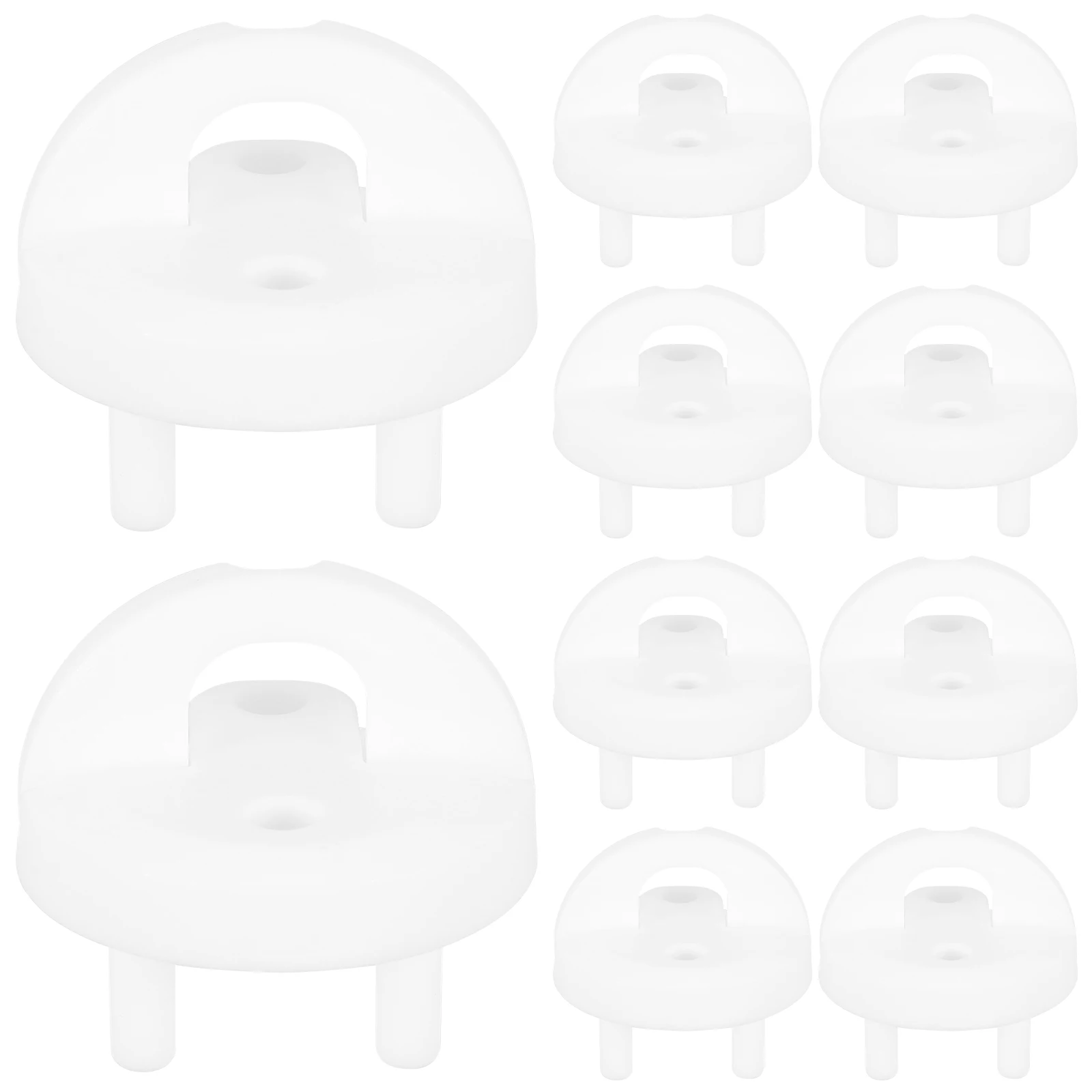 

10pcs Socket Cover Outlet Protectors Child Safety White Handles Baby Proofing Plugs Electrical Plastic