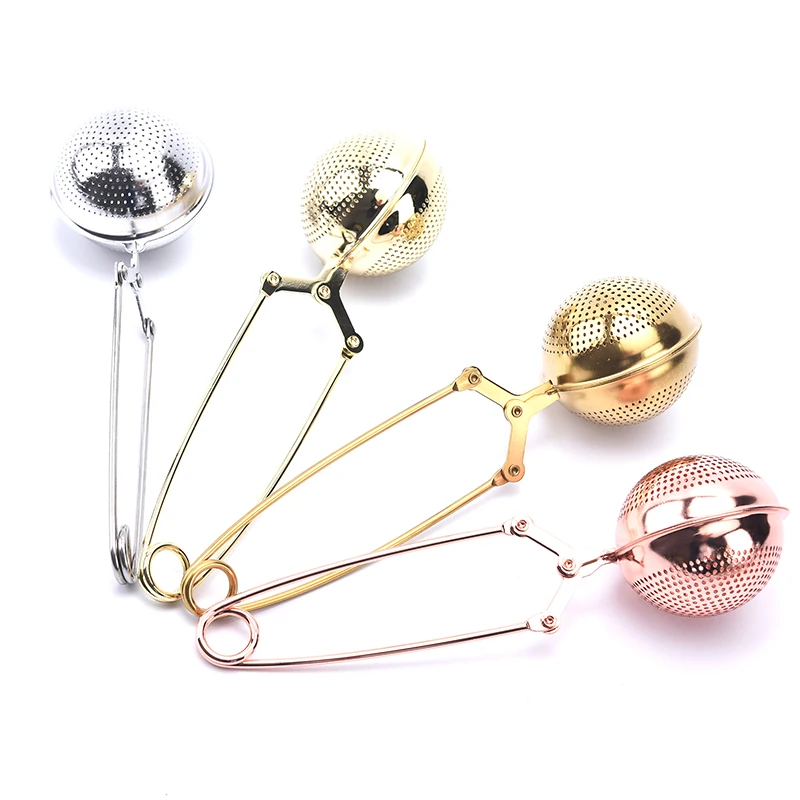 1PC 5*18cm Tea Infuser Stainless Steel Sphere Tea Strainer Spice Filter Handle Tea Ball Ball Retractable Tea Strainer