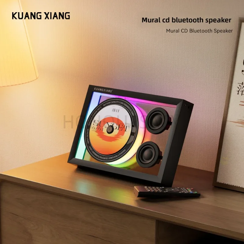 

Многофункциональный CD-плеер с Bluetooth-колонкой, RGB-подсветкой, двумя Hi-Fi динамиками для домашнего декора, поддержка FM/TF-режимов