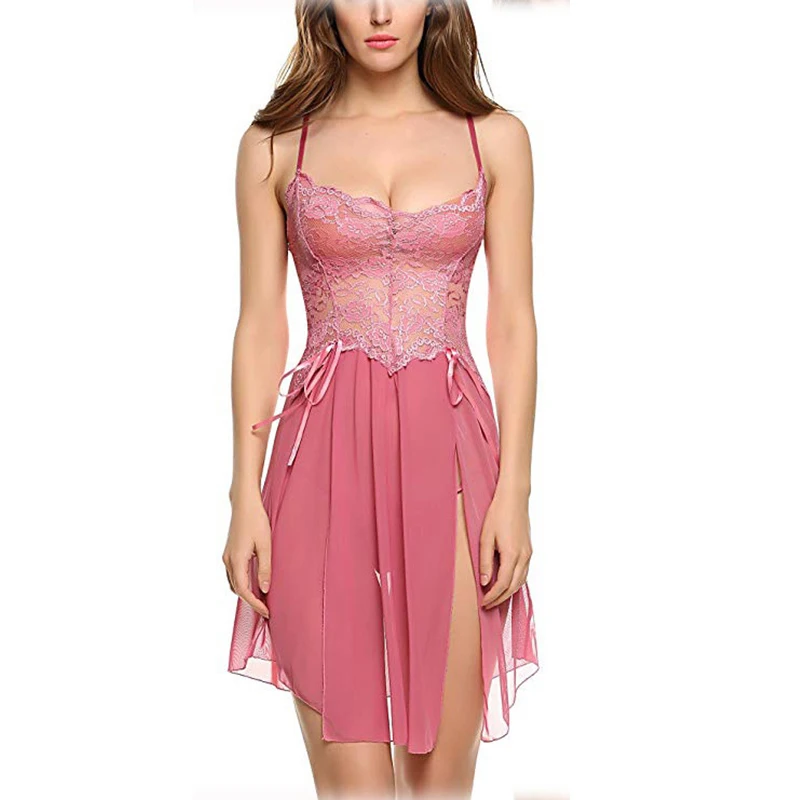 

Летняя женская одежда для сна, сексуальная кружевная ночная рубашка на бретельках, марлевая сетка, прозрачная и эротическая одежда для сна, доставка футболок