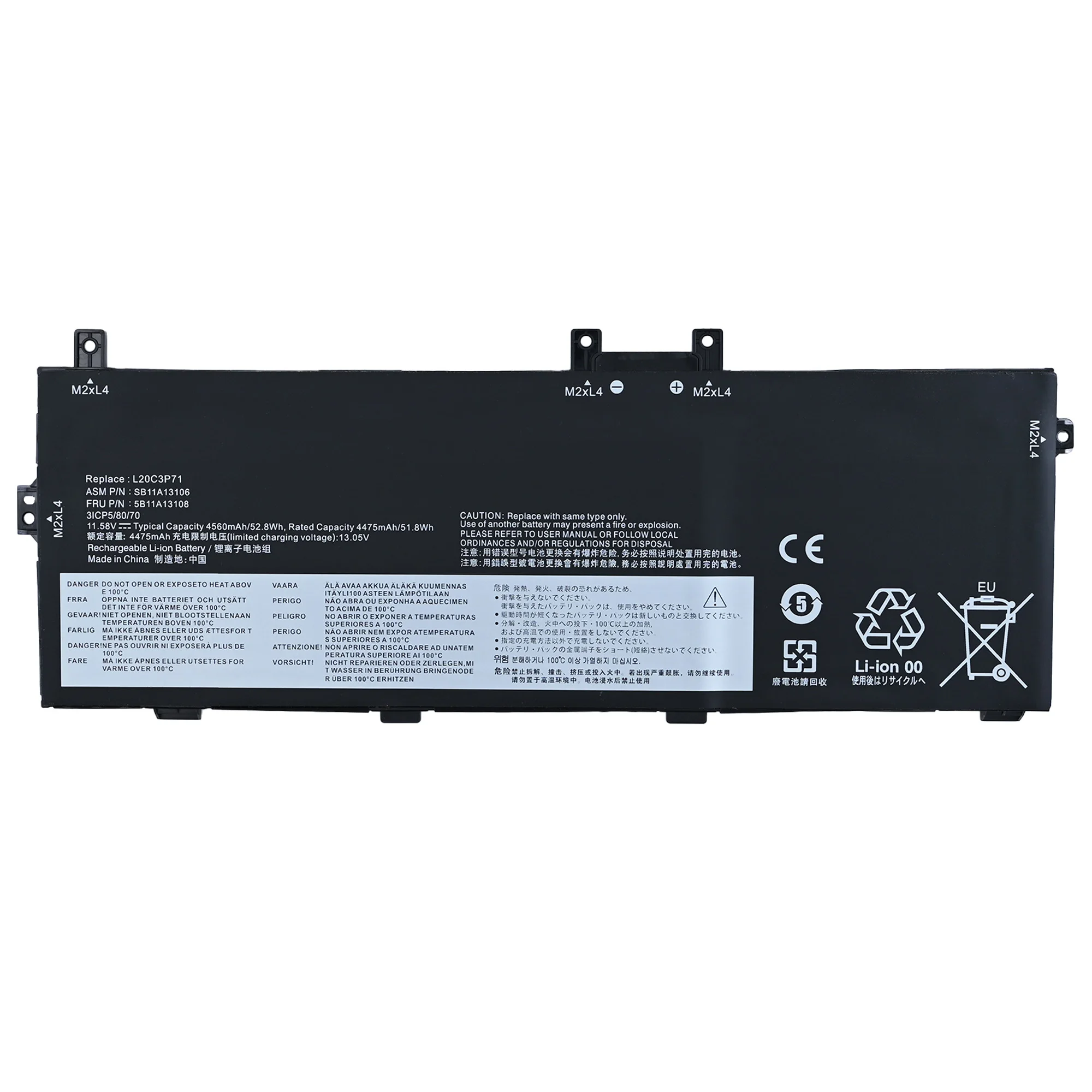 Genuine L20C3P71 L20M3P71 L20L3P71 Battery for Lenovo ThinkPad X13 Yoga Gen 2 Laptop Battery