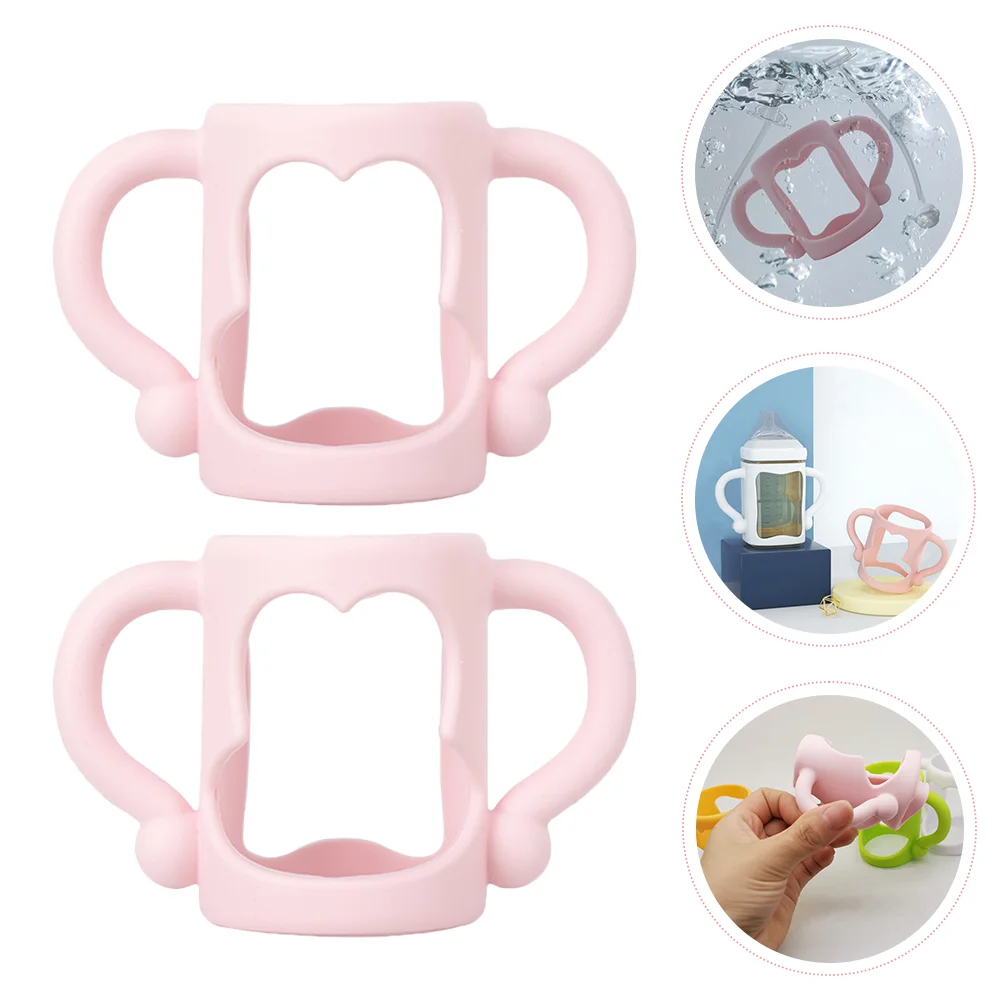 

2 Pcs Bottle Handle Infant Feeder Handles Baby Protection Milk Grips Holder Nursing Silica Gel